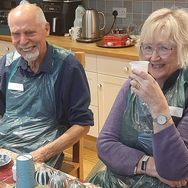 Lots of fun and a cheeky glass of prosecco at a Baubles and Bubbles painting party in Stotfold
