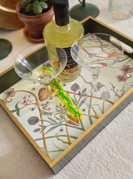 CHATEAU TRAY Angel's Potagerie, Wooden Serving Breakfast Tea Tray, made to order