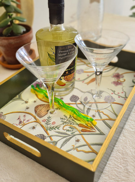 CHATEAU TRAY Angel's Potagerie, Wooden Serving Breakfast Tea Tray, made to order