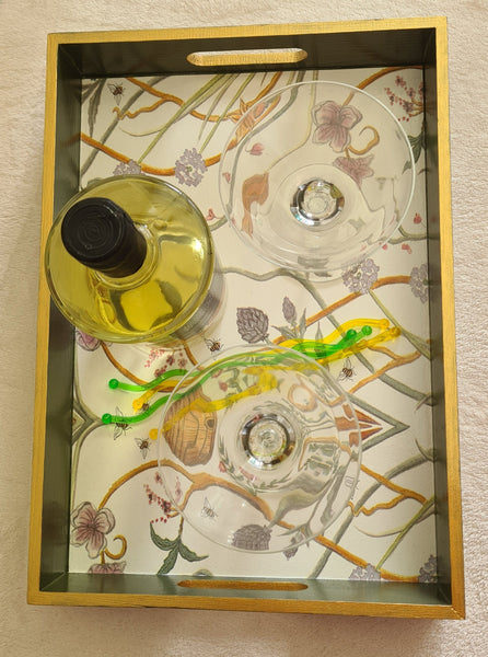 CHATEAU TRAY Angel's Potagerie, Wooden Serving Breakfast Tea Tray, made to order