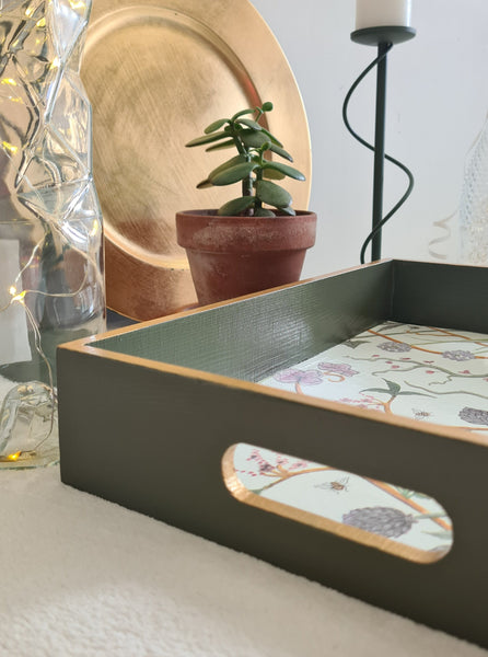 CHATEAU TRAY Angel's Potagerie, Wooden Serving Breakfast Tea Tray, made to order