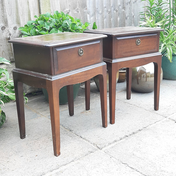 STAG BEDSIDE TABLES, Pair 1 Drawer Vintage Bedsides, custom painted for you