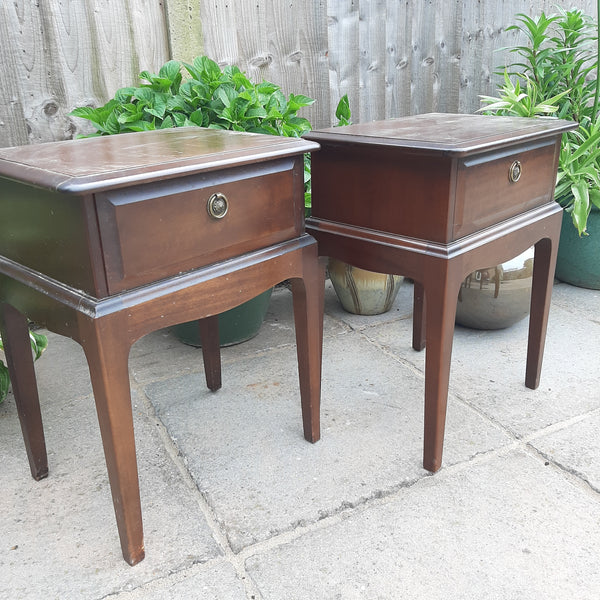 STAG BEDSIDE TABLES, Pair 1 Drawer Vintage Bedsides, custom painted for you
