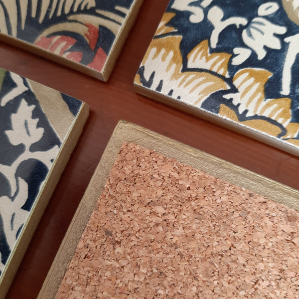 WILLIAM MORRIS COASTER SET in Wandle, funk up your coffee table
