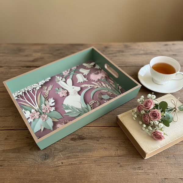 WOODLAND SERVING TRAY unique handmade tray, 3D animal designs
