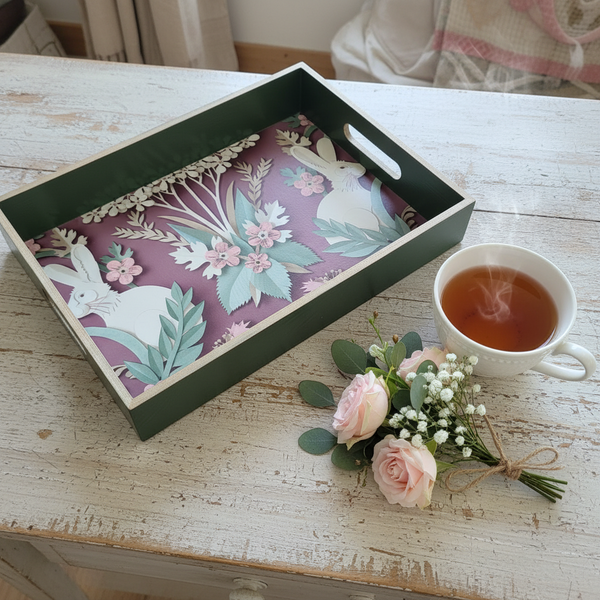 WOODLAND SERVING TRAY unique handmade tray, 3D animal designs