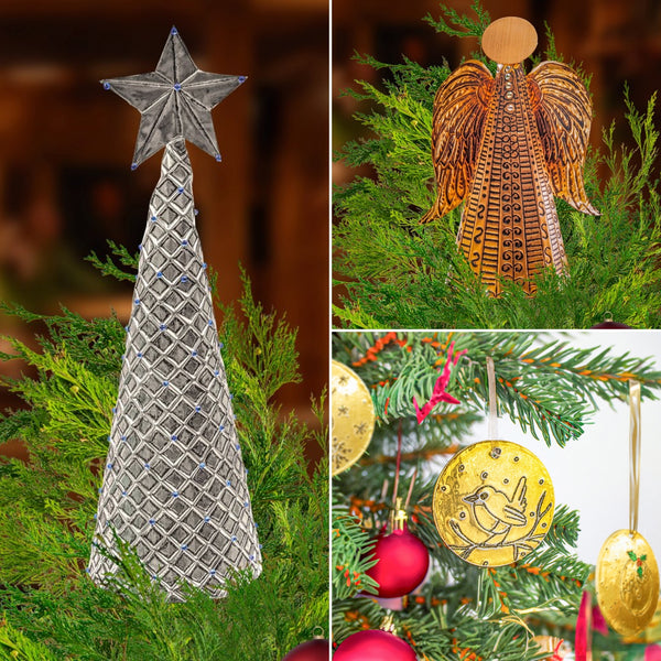 Craft Kit - Metal Embossing - Gold Baubles, Copper Angel or Silver Tree