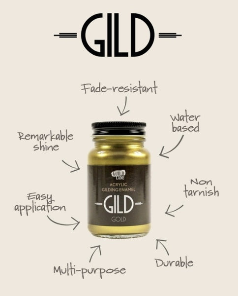 GILD ROSE GOLD PAINT, metallic, acrylic gilding enamel by Guild Lane