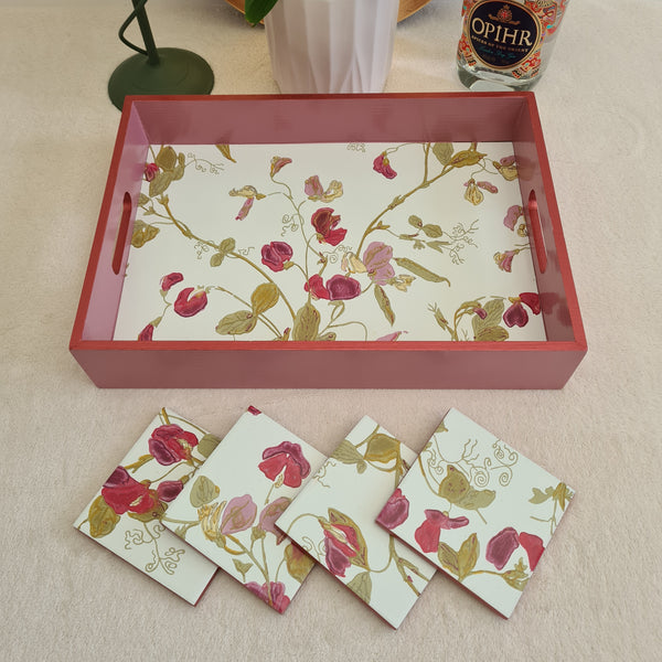 SWEET PEA COASTERS unique floral coffee table mats