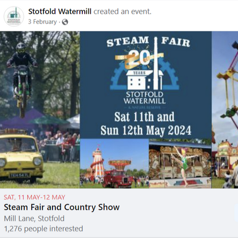 Stotfold Mill Steam Fair & Country Show on 11th & 12th May