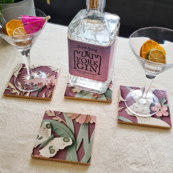 WOODLAND COASTER SET in 3D design, elevate your coffee table