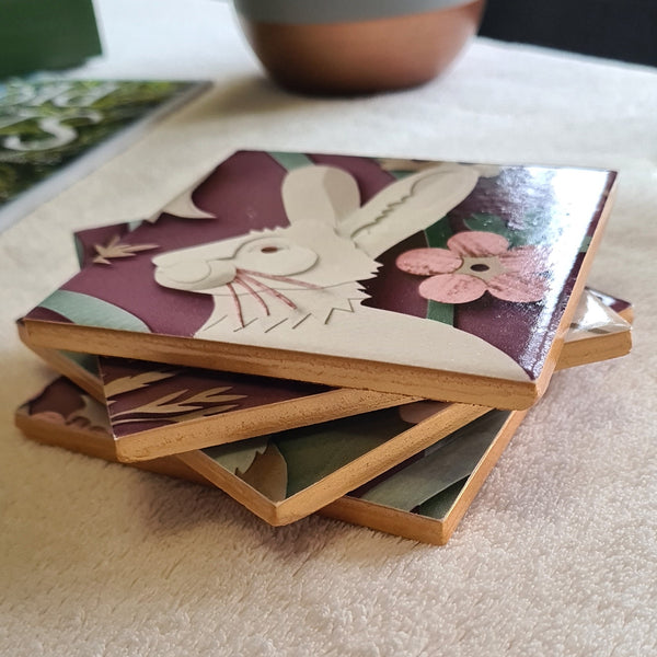 WOODLAND COASTER SET in 3D design, elevate your coffee table