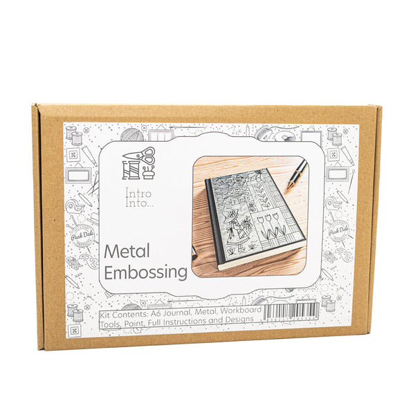 Silver aluminium journal boxed craft kit.

