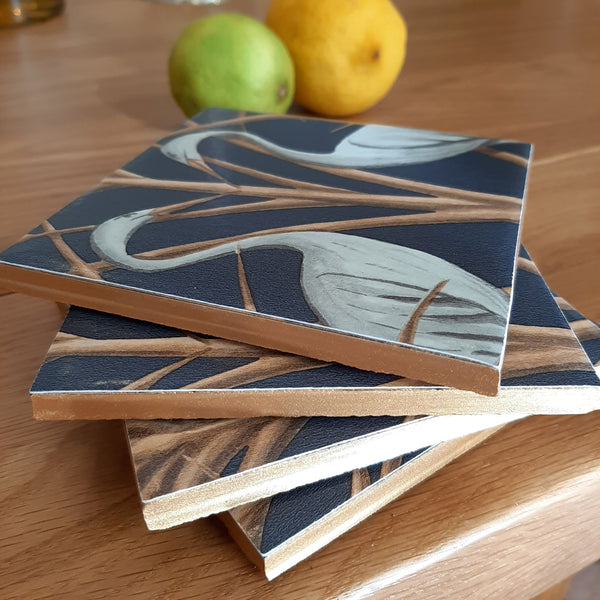 Guild Lane GILD Bronze metallic paint used to add bronze detailing to handcrafted ceramic coasters.
