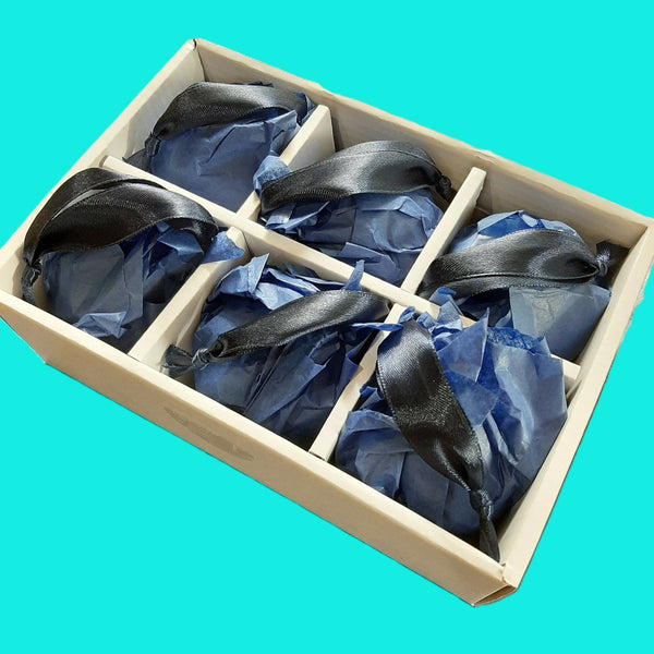 Boxed set of bespoke hand-painted Christmas baubles, individually made to order in your chosen colour scheme