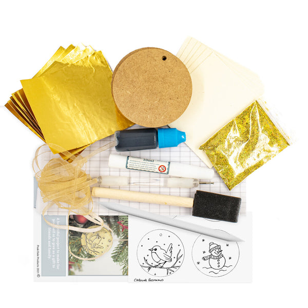 Metal Embossing Kit | Gold Christmas Baubles & Gift Tags