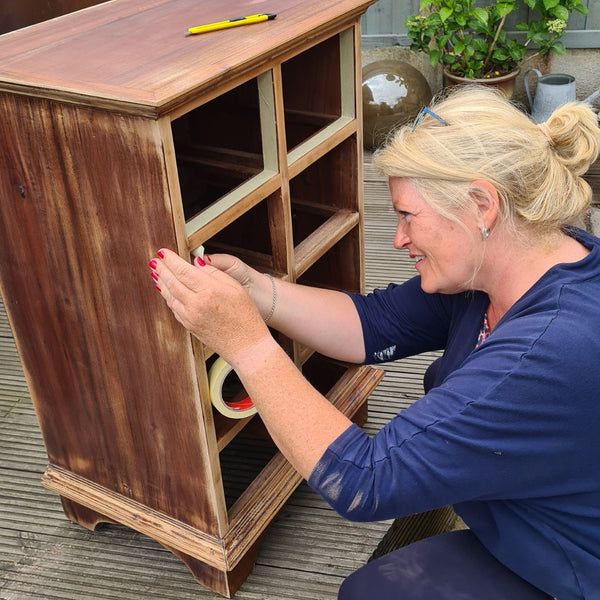 Beginner learning tape masking and furniture painting with private 1-to-1 tuition in Stotfold 