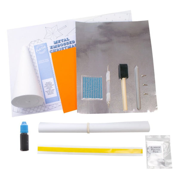 Metal Embossing Kit | Silver Christmas Tree Decoration