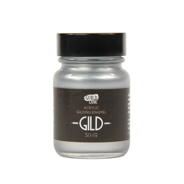 Guild Lane GILD Originals Silver metallic enamel paint for furniture, crafts and decorative interior projects.
