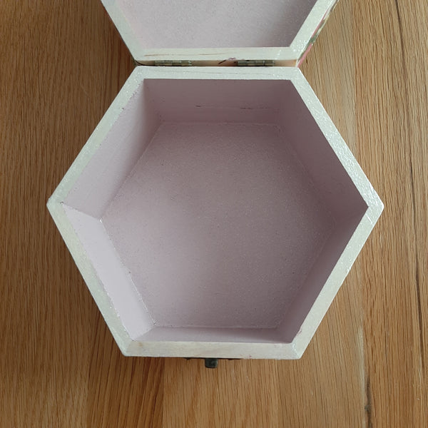 MEMORY BOX, Hexagonal Wooden Keepsake Gift, Made to Order