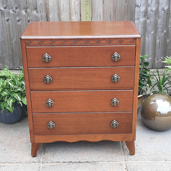 CHEST OF 4 DRAWERS, Mid Century Lebus Tallboy, custom painted for you