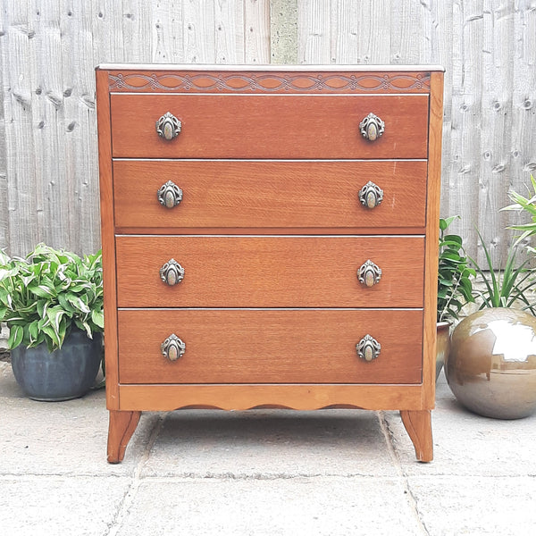 CHEST OF 4 DRAWERS, Mid Century Lebus Tallboy, custom painted for you