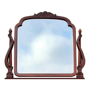 OVER MANTLE MIRROR, Large Vintage Carved Wooden Mirror, Floor Standing, Ornate Frame