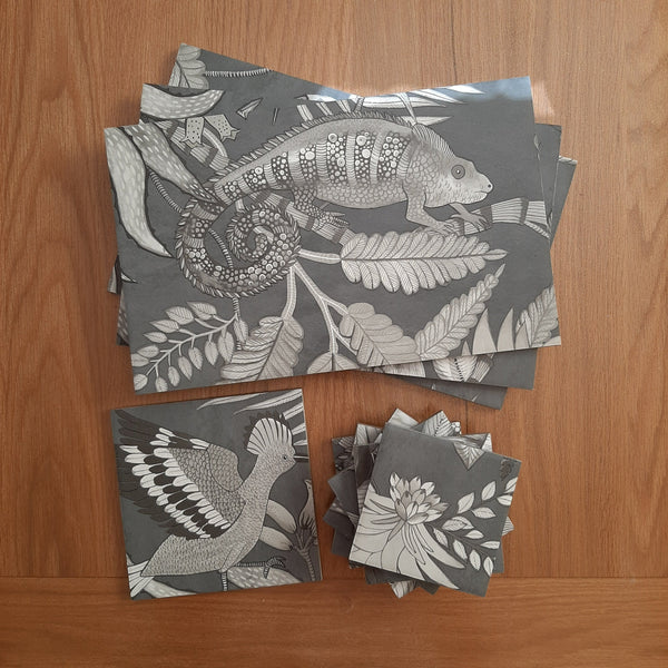 Handmade-to-order ceramic tableware created from customer's wallpaper to coordinate with her kitchen diner décor.